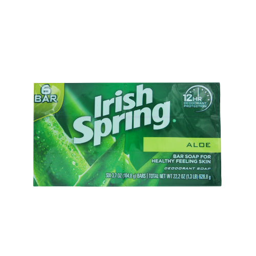 Irish Spring Bar Soap Aloe 104.8g (3.7oz) x 6's