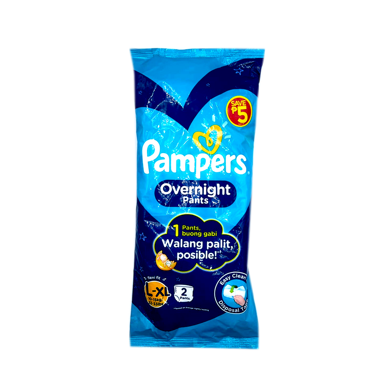 Pampers Diaper Overnight Pants Large 2's