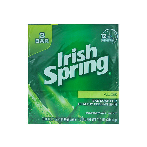 Irish Spring Bar Soap Aloe 104.8g (3.7oz) x 3's