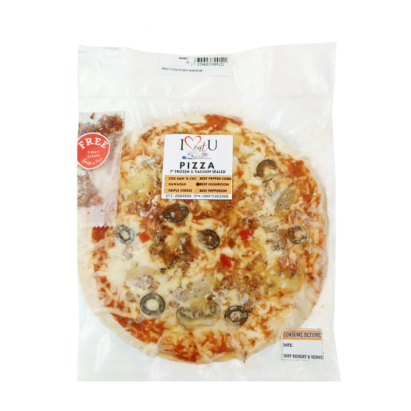 I Meat U Pizza Pie Beef Mushroom 7"