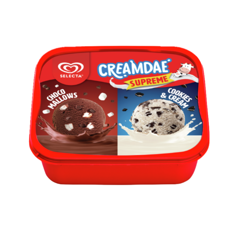 Selecta Supreme Ice Cream 2 n 1 Choco Mallow & Cookies N' Cream 1.3L