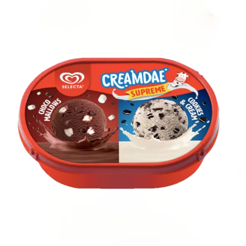 Selecta Supreme Ice Cream 2n1 Choco Mallow & Cookies n' Cream 750ml