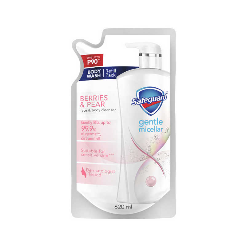Safeguard Gentle Micellar Body Wash Berries And Pear Refill 620ml