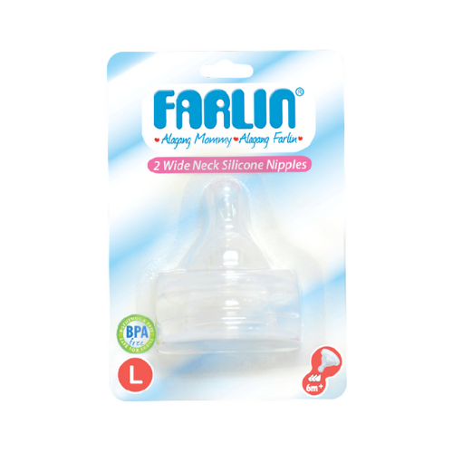 Farlin Wideneck Silicone Nipple Blister Card Large 2's