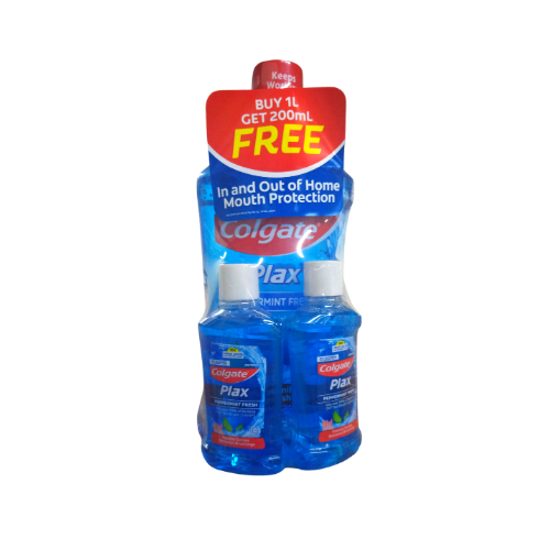 Colgate Plax Peppermint Fresh 1L with Free 2pcs 100ml