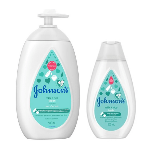 Johnson's Baby Care Johnson's Baby Milk + Rice Lotion With Pump 500ml Plus Free JB Bath 200ml